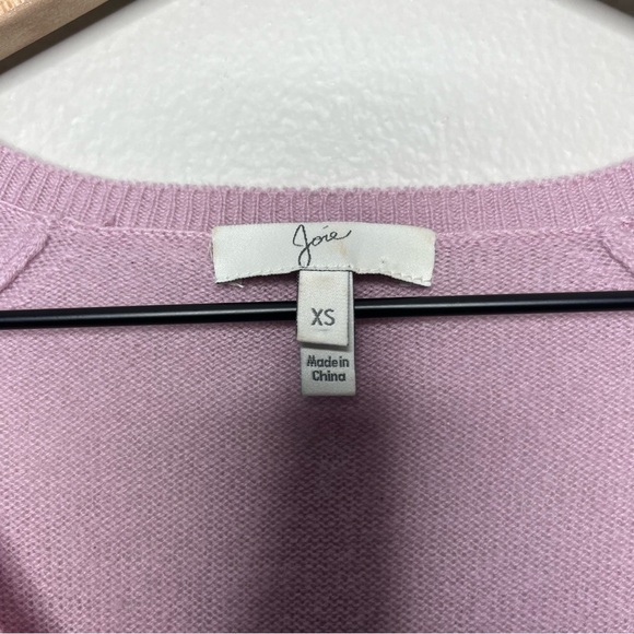 Joie Women Cashmere Sweater XS Pink Asymmetrical V-Neck Coastal Tunic Lagenlook - Picture 4 of 9